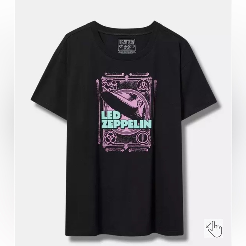 Torrid Led Zeppelin Relaxed Fit Cotton Crew Tee